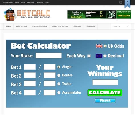 calculate an each way bet|BetCalc:Each Way Single Bet Calculator.